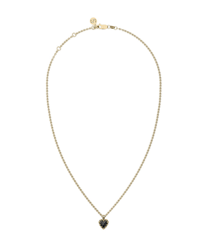 MINI LOVE CLAW NECKLACE ONYX GOLD PLATED