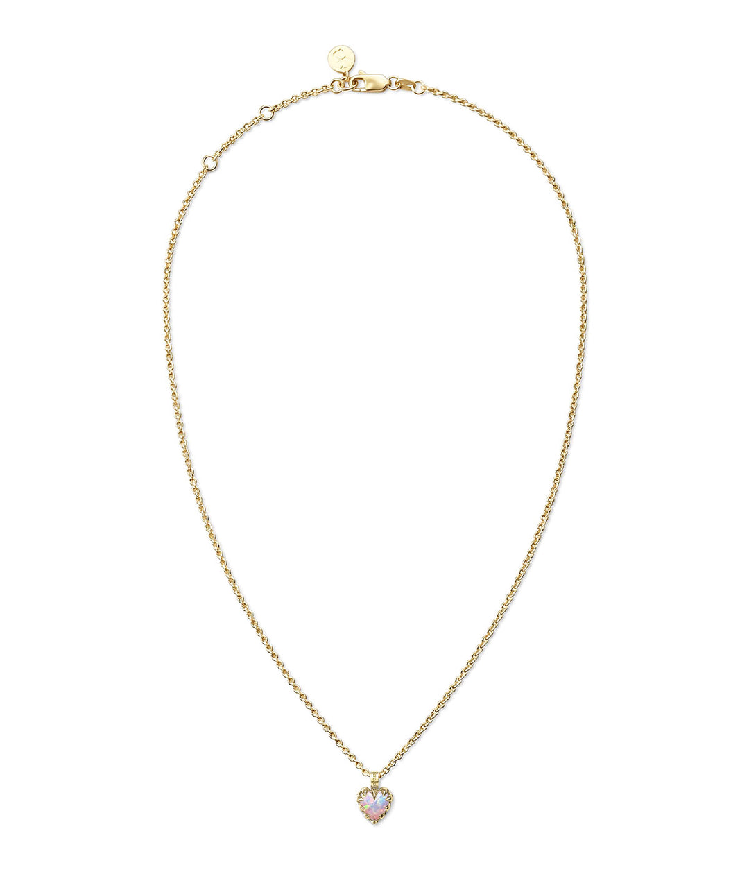 MINI LOVE CLAW NECKLACE - PINK BELLO OPAL - 18K GOLD PLATED