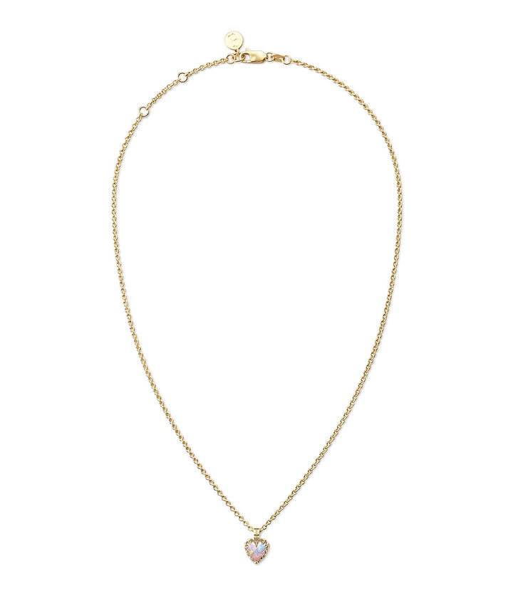 MINI LOVE CLAW NECKLACE - PINK BELLO OPAL - 18K GOLD PLATED