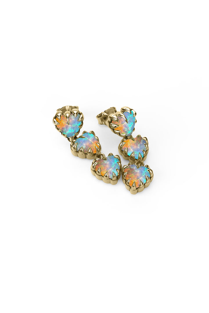 LOVE CLAW DROP EARRING BELLO OPAL - GOLD PLATED