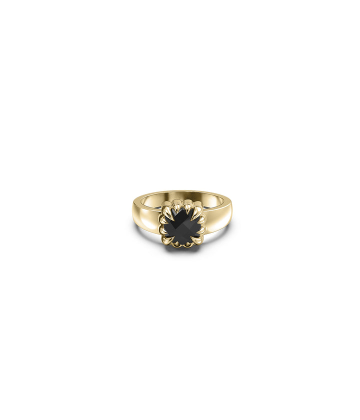 BABY CLAW RING ONYX - GOLD VERMEIL