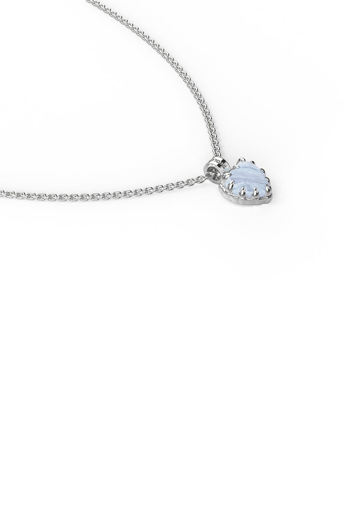 LOVE CLAW NECKLACE BLUE LACE AGATE