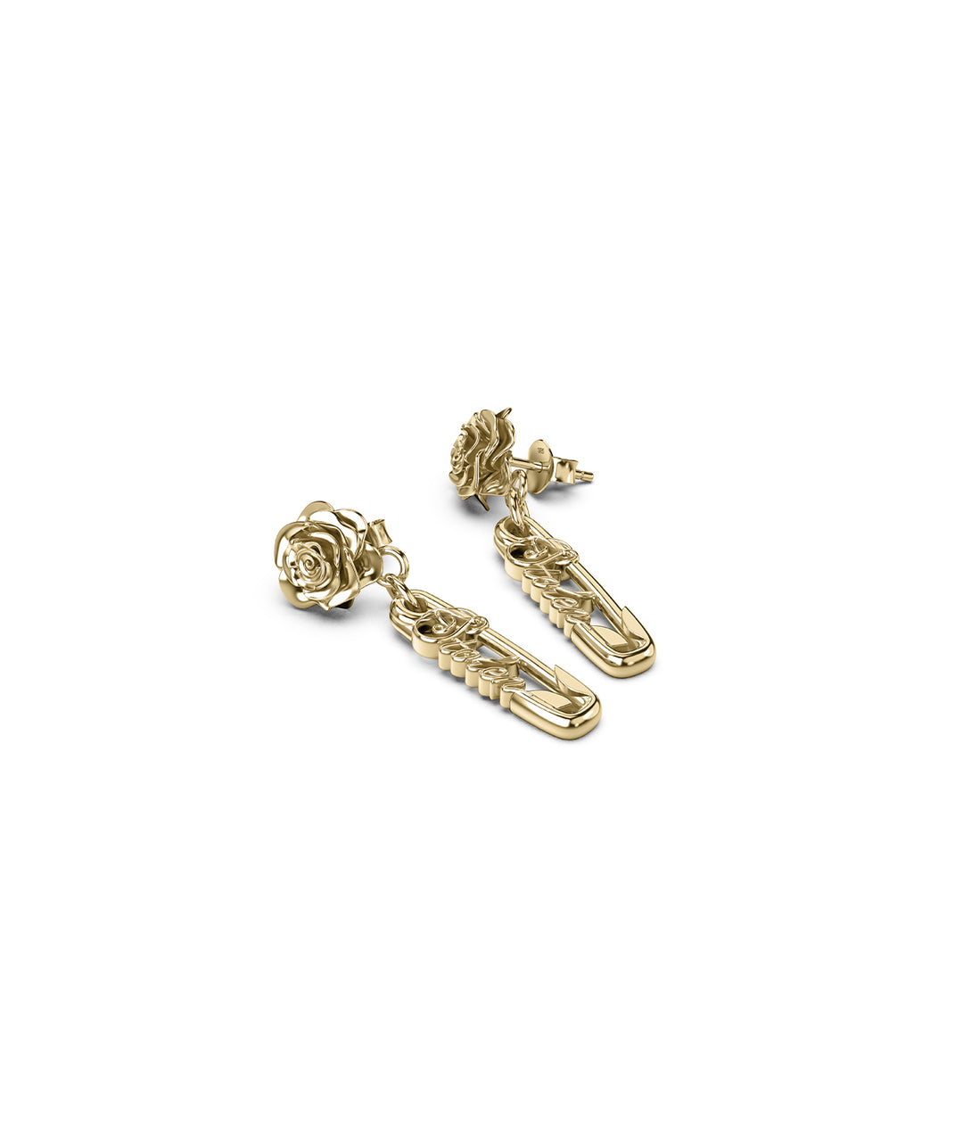 ROSE PIN EARRINGS - GOLD PLATED