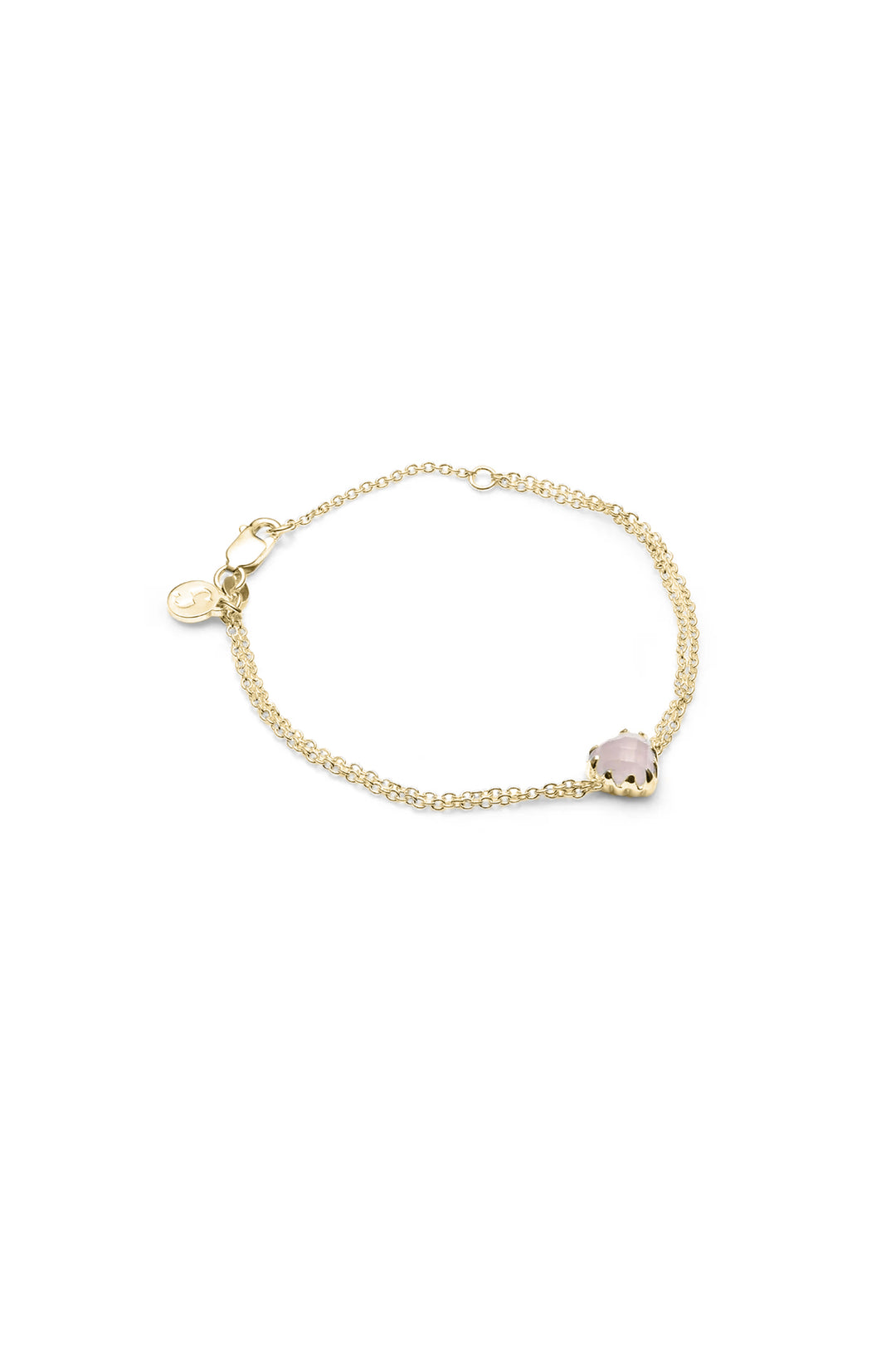 LOVE CLAW BRACELET ROSE QUARTZ - GOLD PLATED