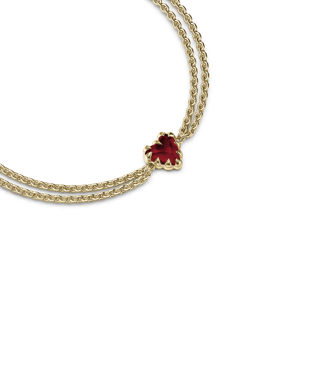 LOVE CLAW BRACELET GARNET - GOLD PLATED