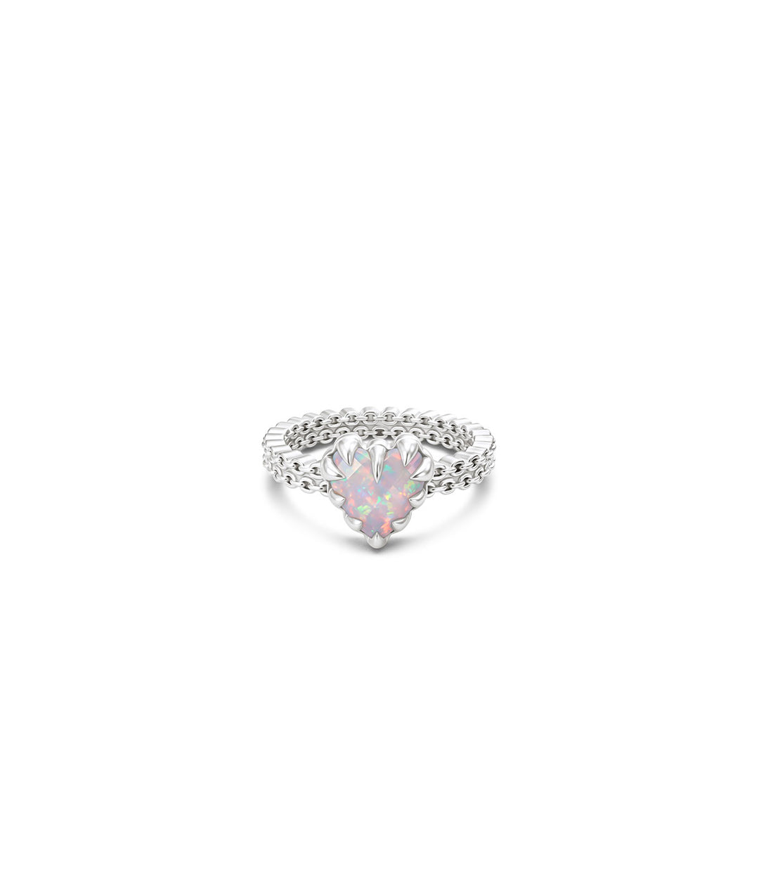 MINI LOVE CLAW RING - PINK BELLO OPAL