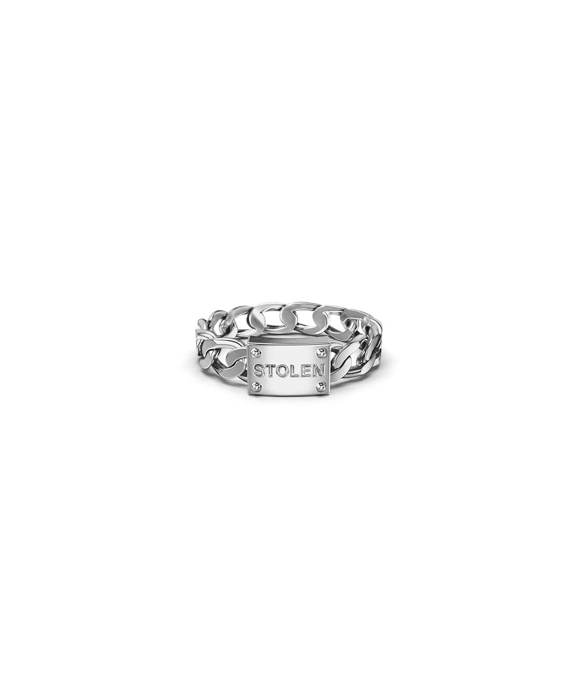 Sterling Silver Narrow Curb Chain Ring - Stolen Girlfriends Club