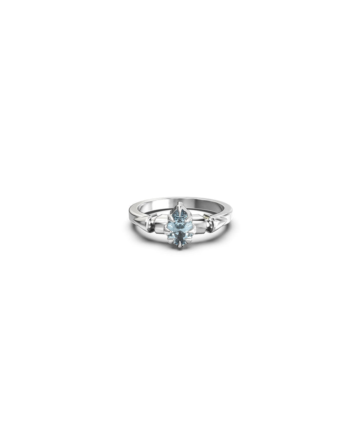 PRECIOUS PUNK DROPLET RING - SKY BLUE TOPAZ