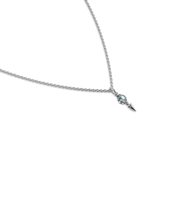 PRECIOUS PUNK DROPLET NECKLACE -  SKY BLUE TOPAZ