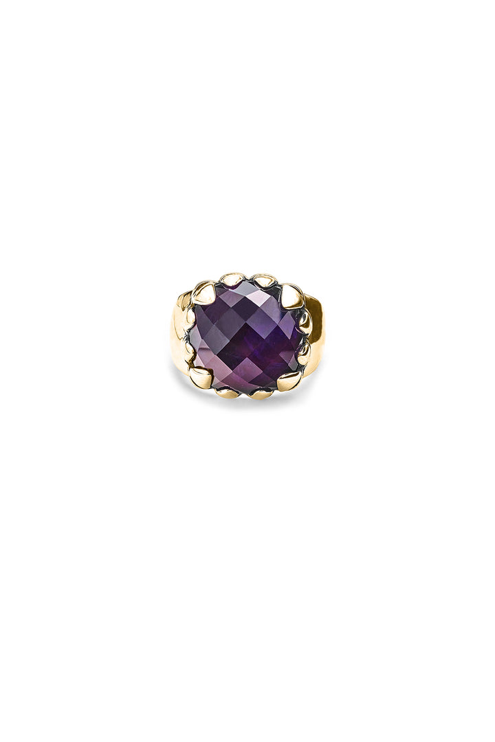 CLAW RING DARK AMETHYST DARK AMETHYST GOLD PLATED