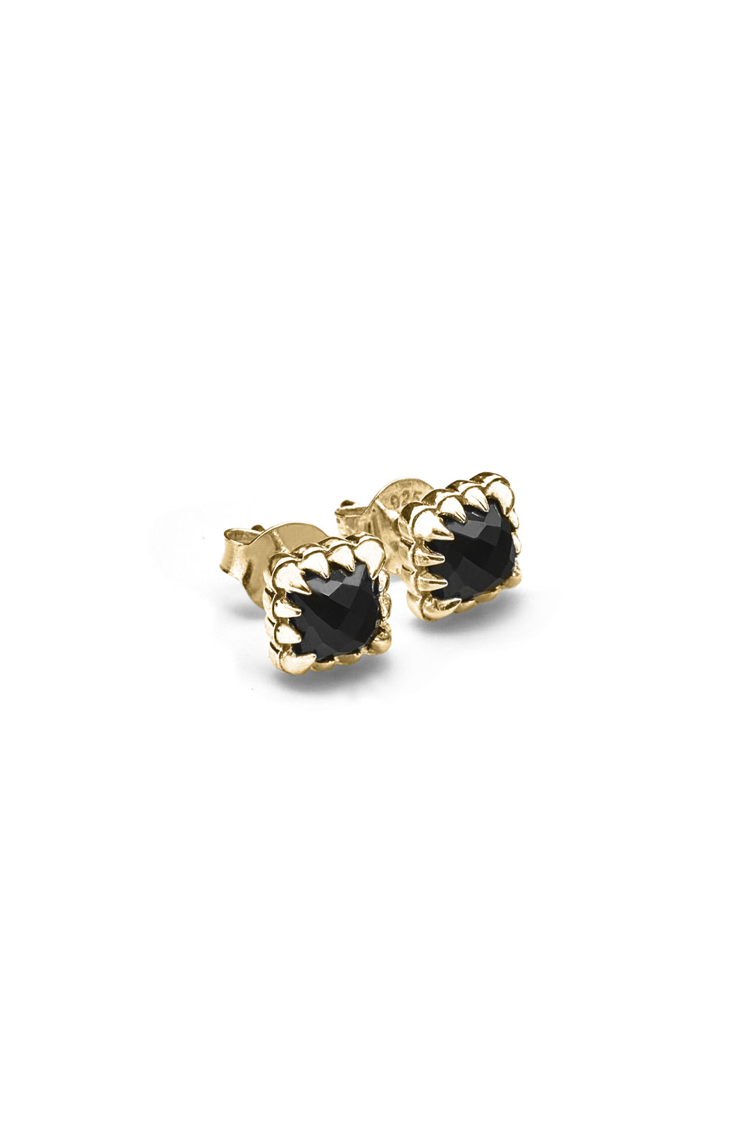 MINI CLAW STUDS ONYX GOLD PLATED