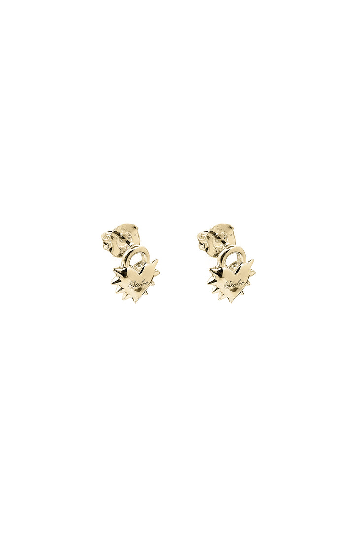 LOVE LOCKET STUD EARRINGS GOLD PLATED
