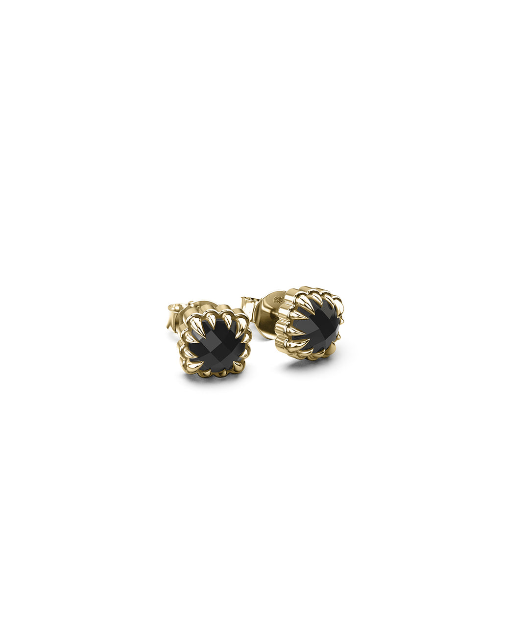 MINI CLAW STUDS ONYX GOLD PLATED