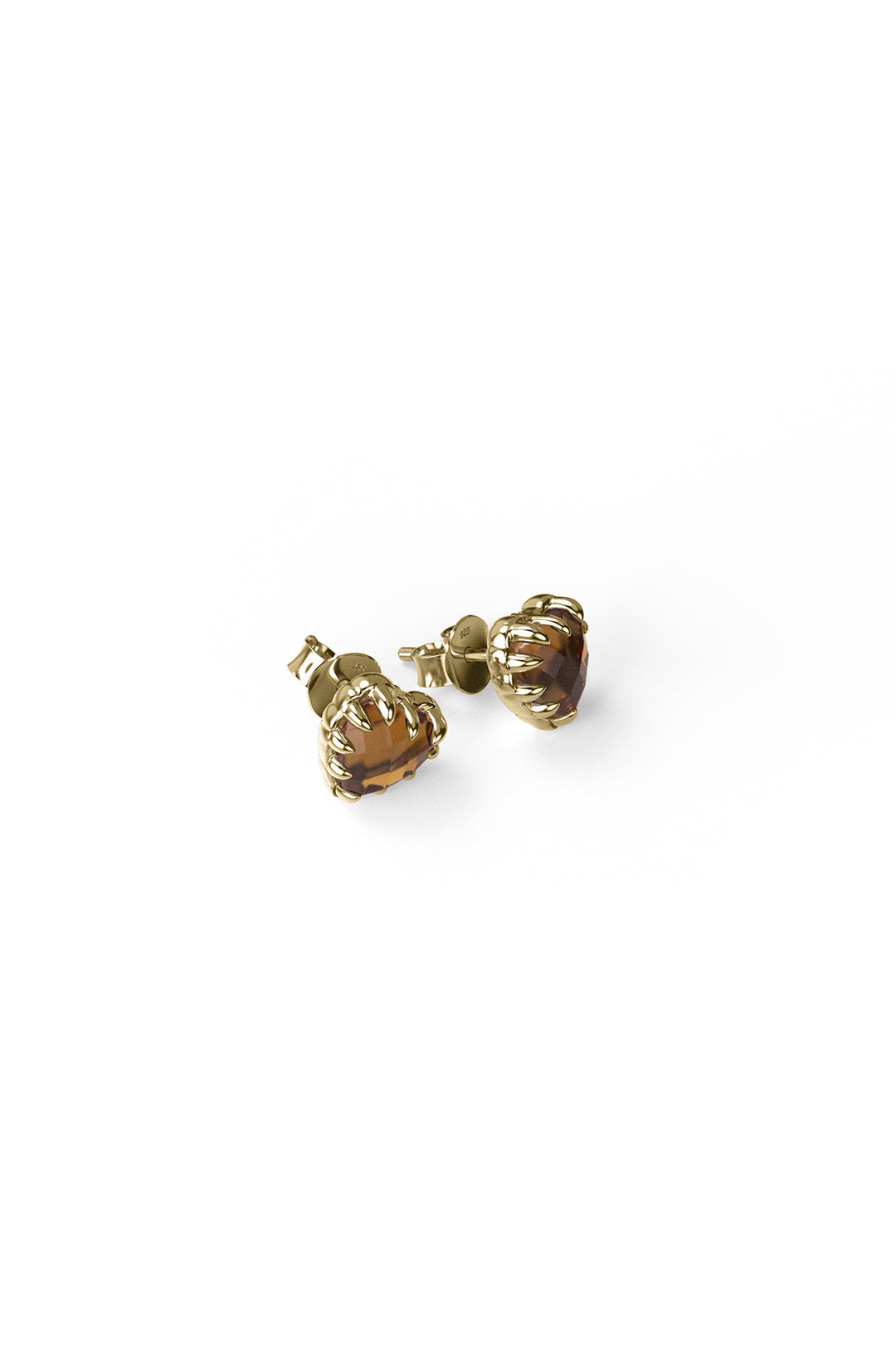 LOVE CLAW EARRINGS CITRINE - GOLD PLATED