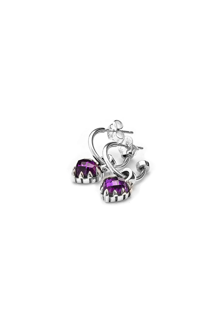 LOVE ANCHOR EARRING DARK AMETHYST