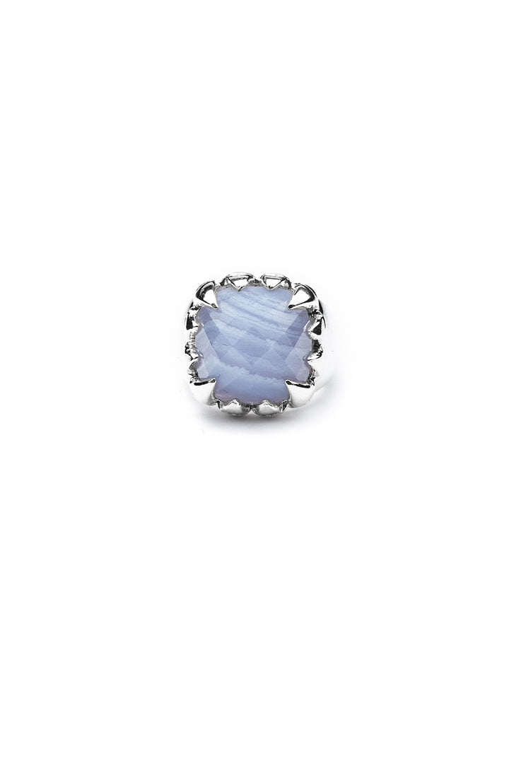 CLAW RING BLUE LACE AGATE