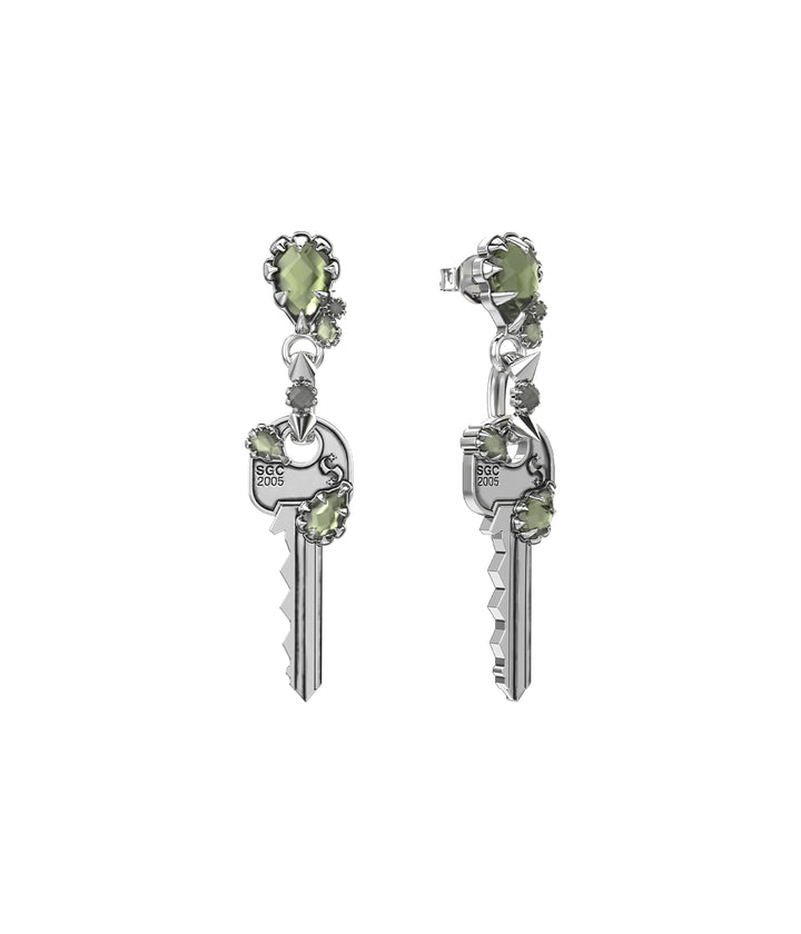 CRYSTALLISED KEY EARRINGS