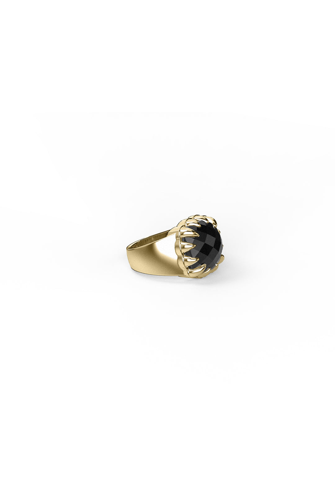 ORIGINAL SETTING - CLAW RING ONYX - 18K GOLD VERMEIL