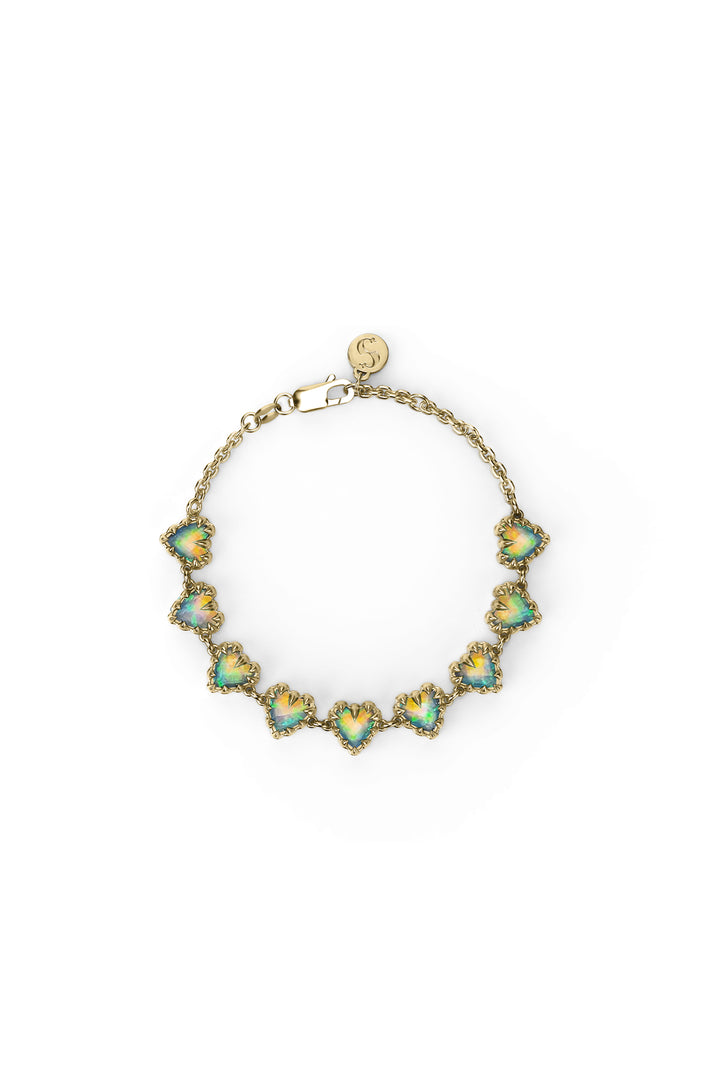 LOVE CLAW INFINITY BRACELET BELLO OPAL - GOLD PLATED