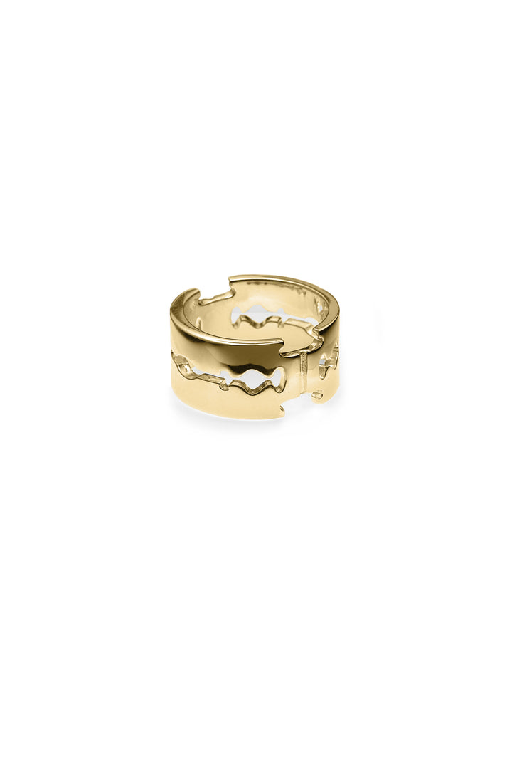 DOUBLE BLADE RING - GOLD PLATED