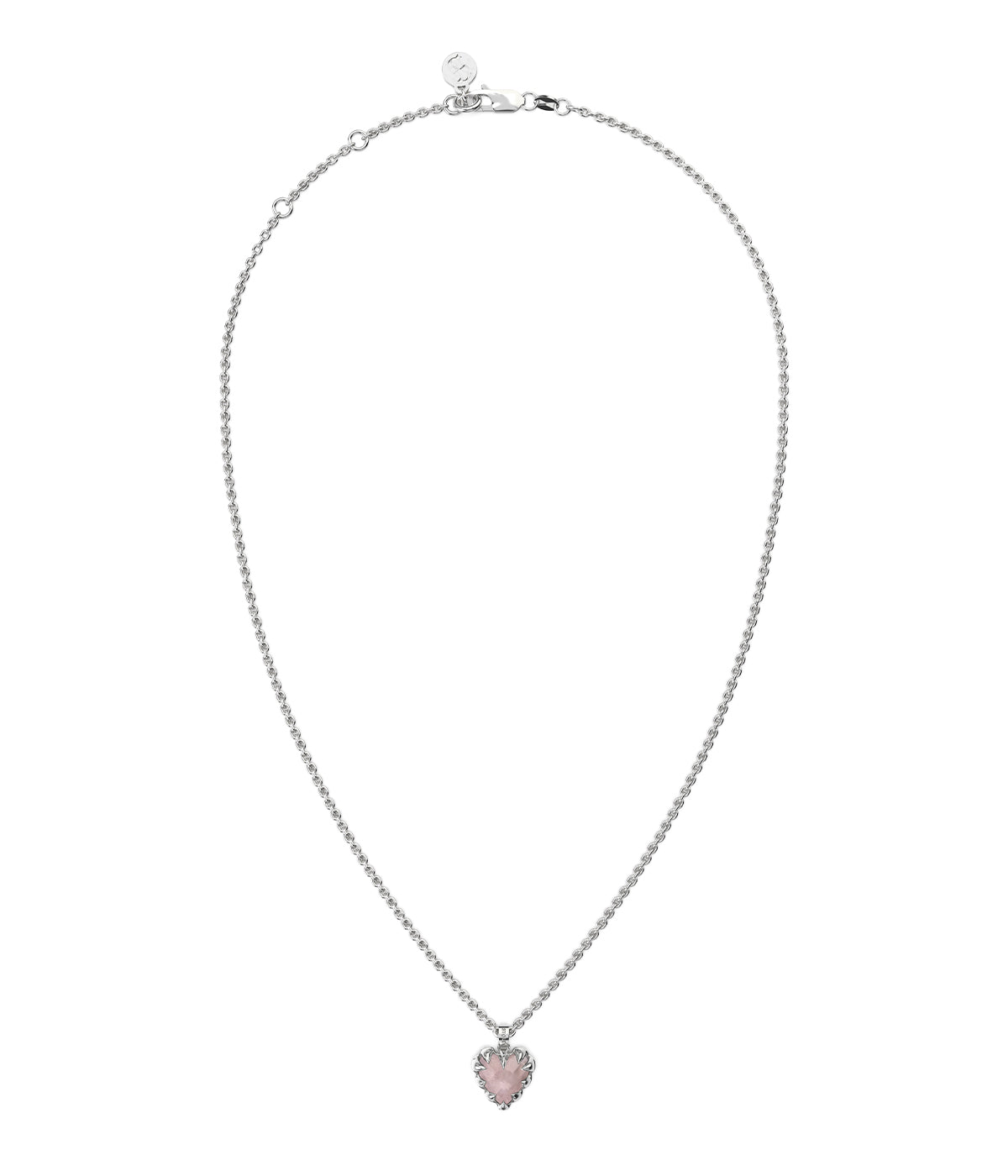 Stolen Girlfriends Club Love Claw Necklace Silver Rose Quartz