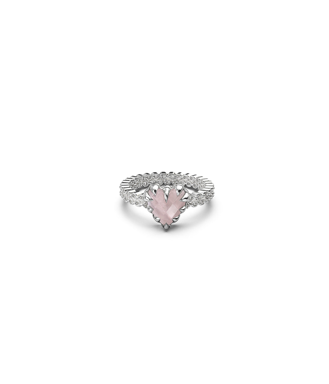 MINI LOVE CLAW RING - ROSE QUARTZ