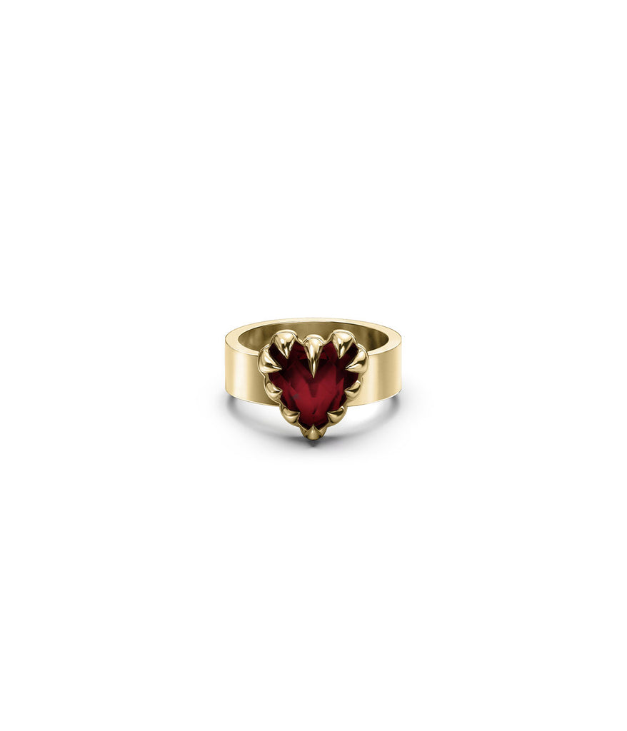 LOVE CLAW RING GARNET - GOLD VERMEIL – Stolen Girlfriends Club
