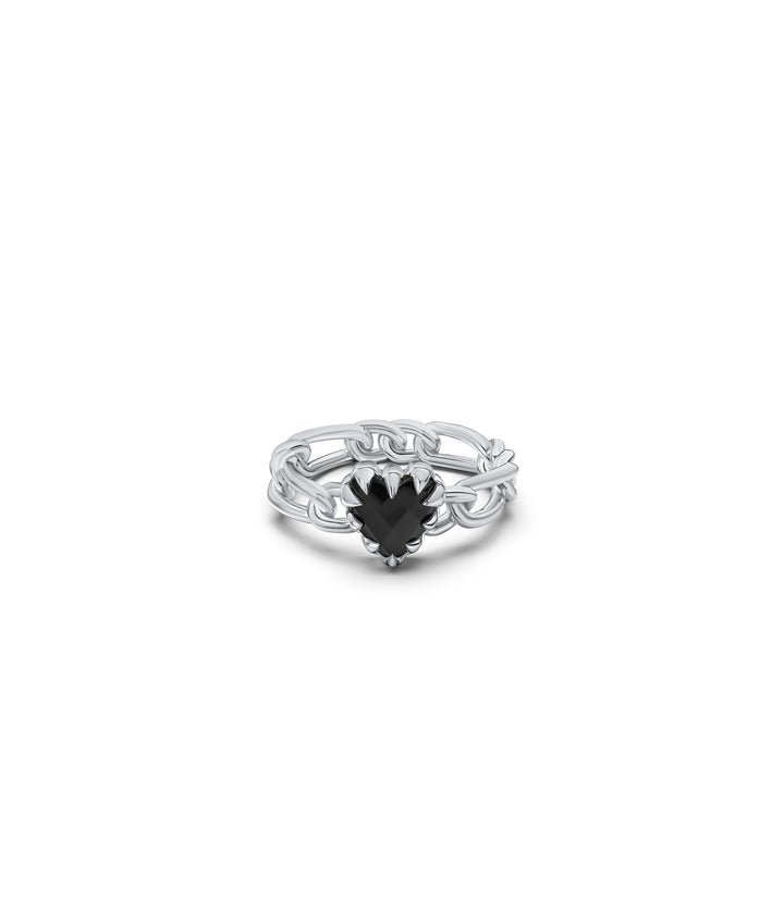 LOVE CLAW CURB RING - ONYX