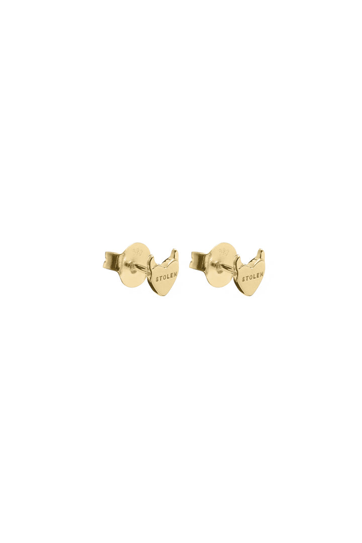 SINISTER HEART STUDS - GOLD PLATED