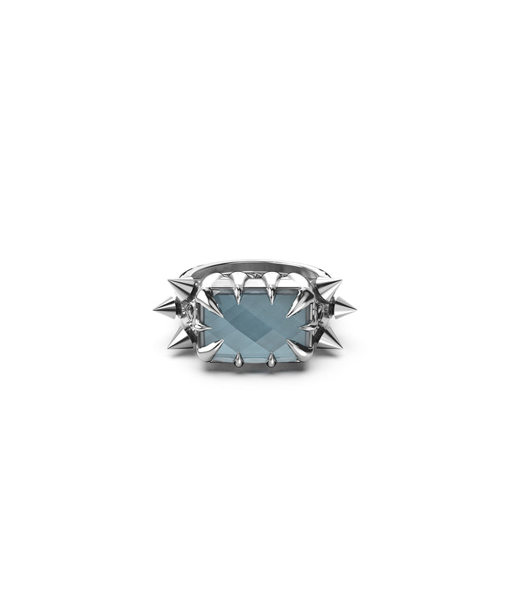 PRECIOUS PUNK COCKTAIL RING -  LAB-GROWN BLUE TOPAZ