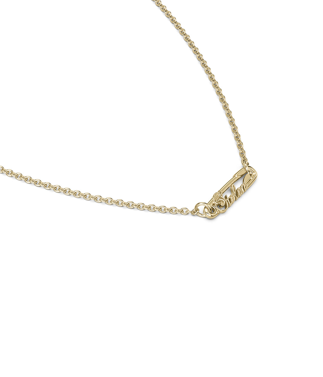 SCRIPTED PIN NECKLACE - GOLD PLATED