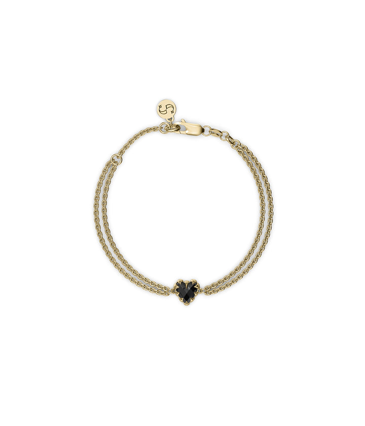 LOVE CLAW BRACELET ONYX - GOLD PLATED