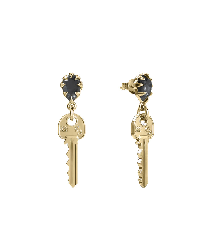 MASTER KEY DROP EARRINGS - GOLD PLATED
