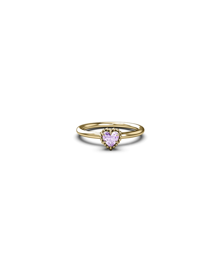 DAHLIA'S HEART RING - AMETHYST x GOLD VERMEIL