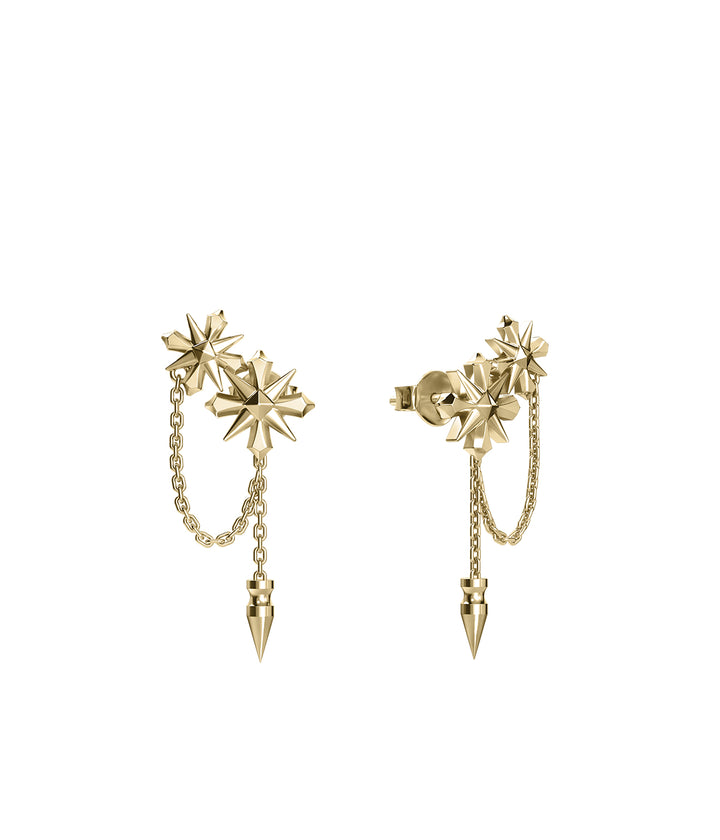 MIDNIGHT CROSS DROP EARRINGS - GOLD PLATED
