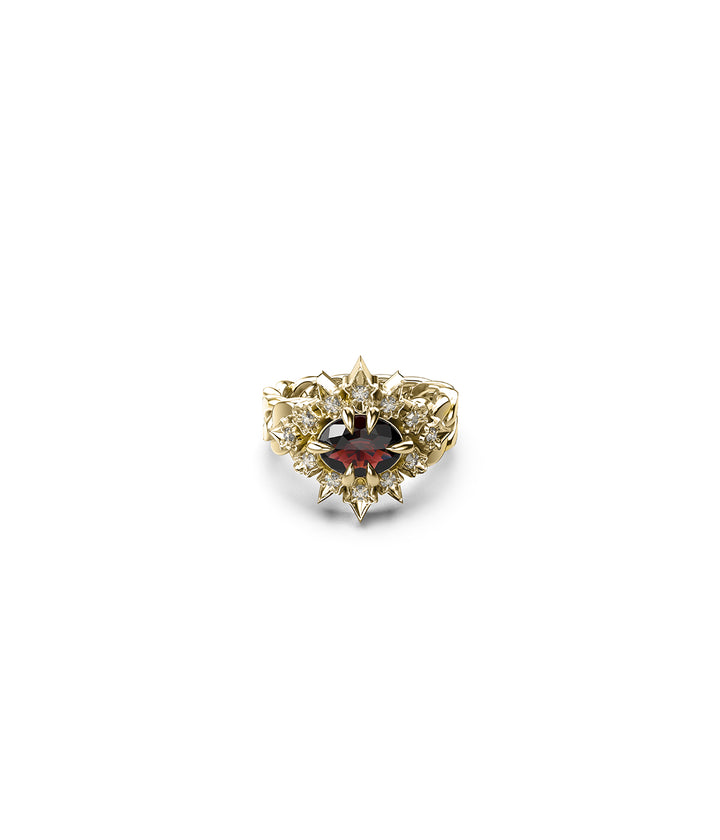 REGAL RUIN RING GARNET - GOLD VERMEIL