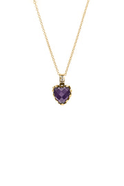LOVE CLAW NECKLACE DARK AMETHYST GOLD PLATED