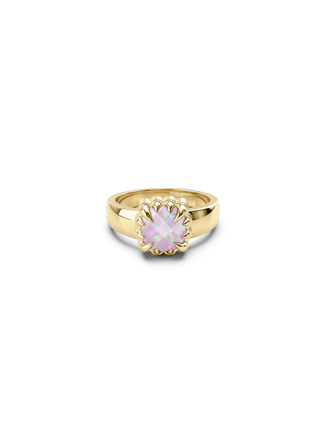 BABY CLAW RING - PINK BELLO OPAL - 18K GOLD VERMEIL