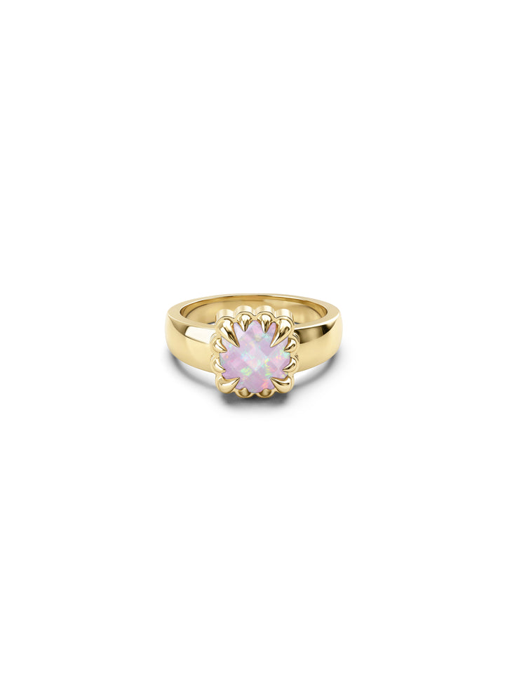 BABY CLAW RING - PINK BELLO OPAL - 18K GOLD VERMEIL