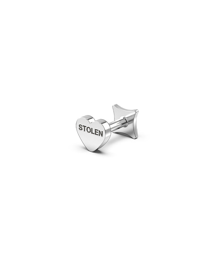 STOLEN HEART FLAT BACK SINGLE EARRING