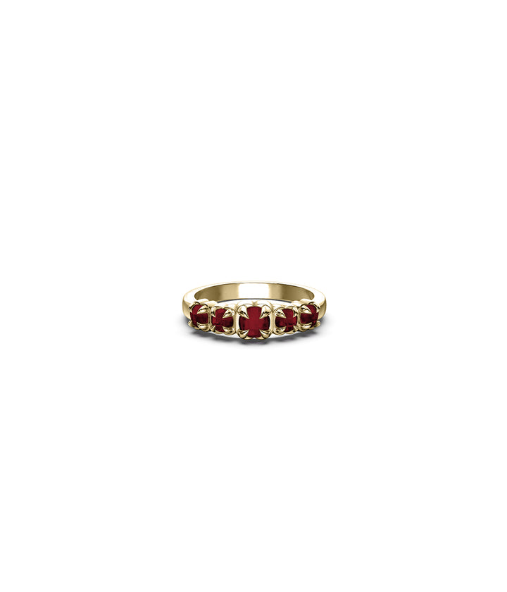 HALO CLUSTER RING GARNET - GOLD VERMEIL