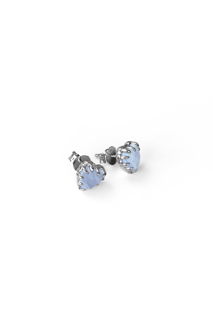 LOVE CLAW EARRINGS BLUE LACE AGATE