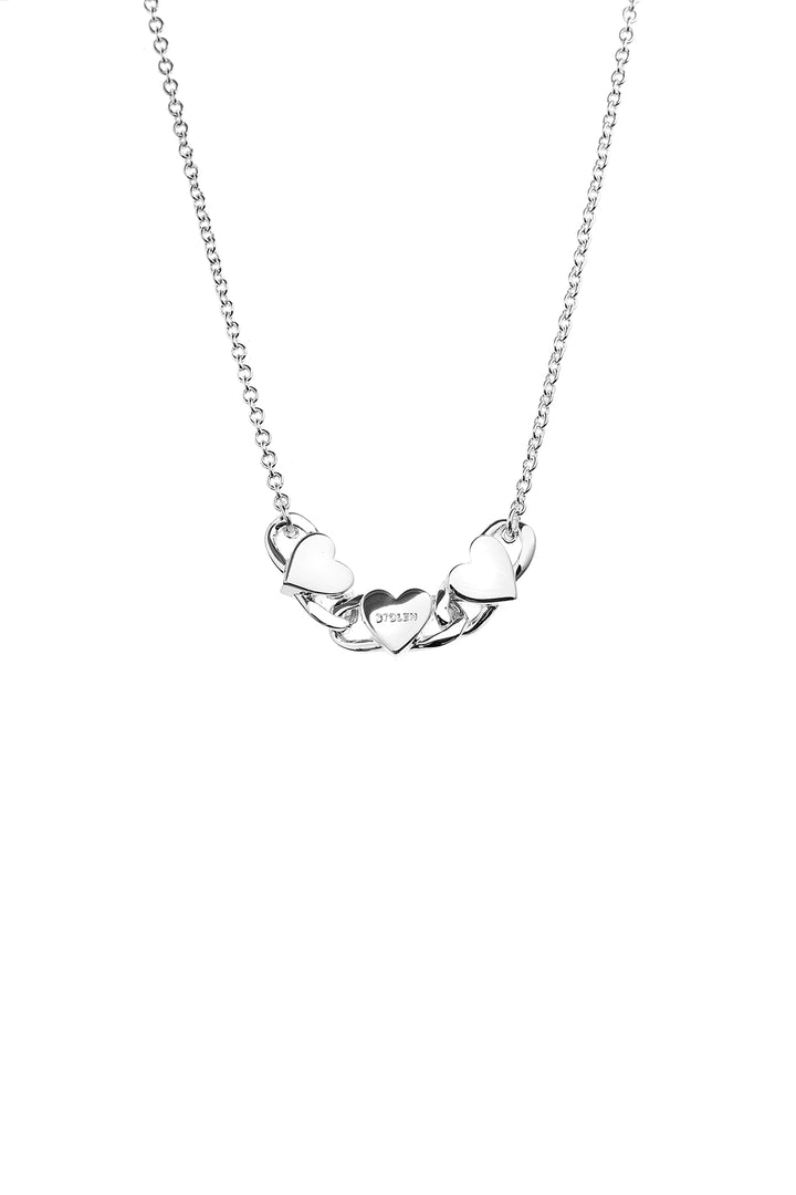 TRIPLE HEART LOVE CHAIN NECKLACE