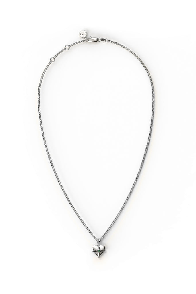 Birthstone Heart Necklace May - Emerald – Stolen Girlfriends Club