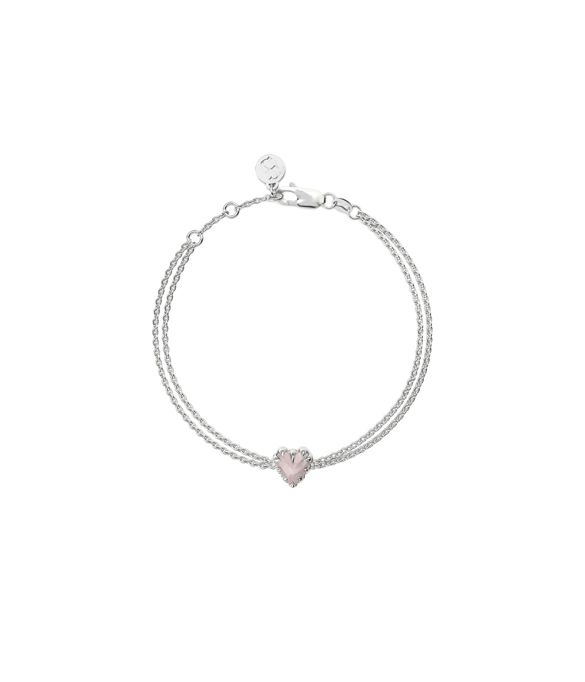 Stolen Girlfriends Club Sterling Silver Rose Quartz Love Claw Bracelet