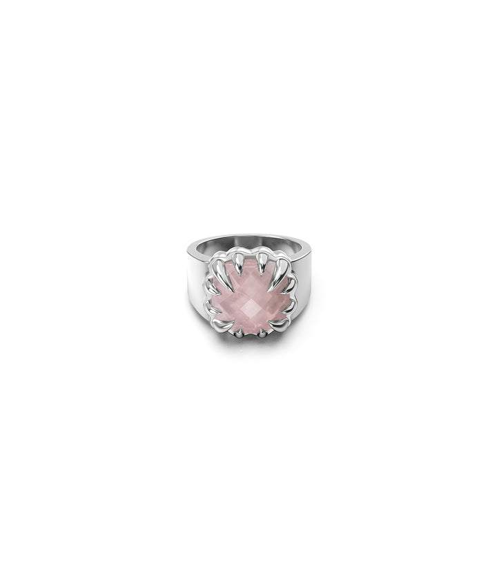 CLAW RING ROSE QUARTZ