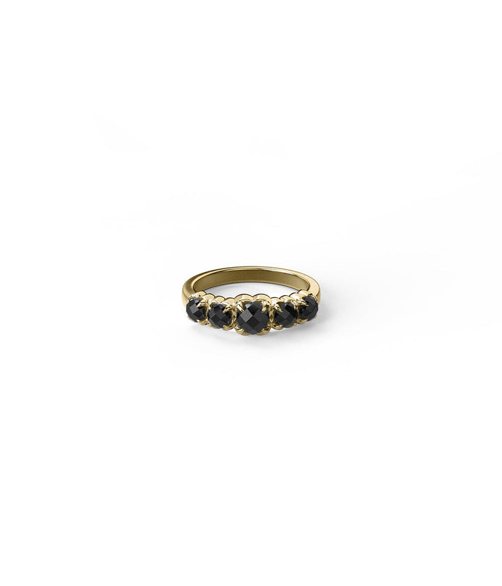 ORIGINAL SETTING - HALO CLUSTER RING ONYX - 18K GOLD VERMEIL