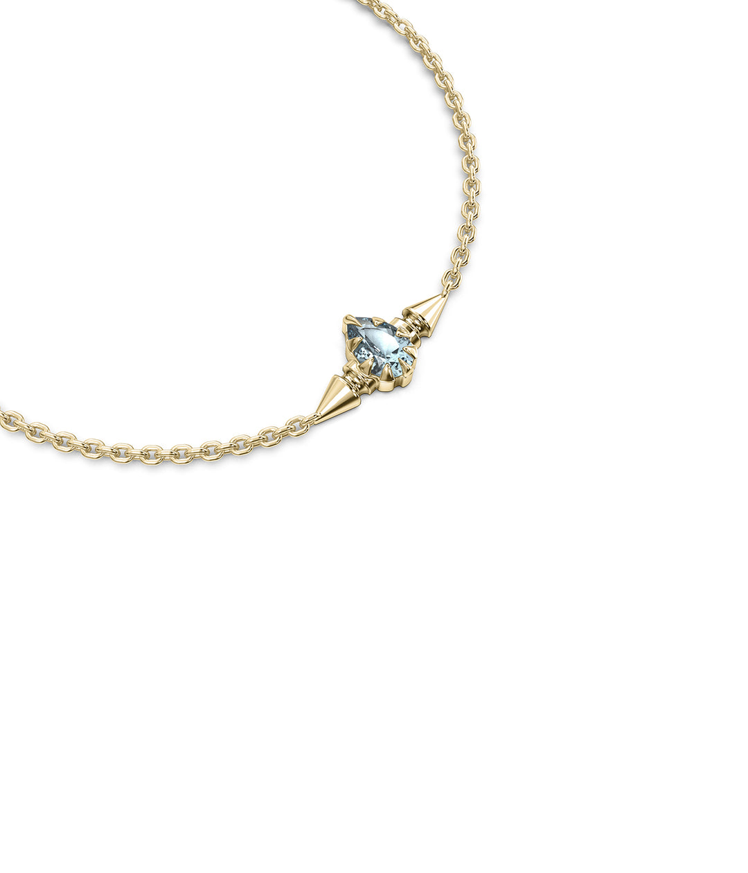 PRECIOUS PUNK DROPLET BRACELET - SKY  BLUE TOPAZ - 18K GOLD PLATED