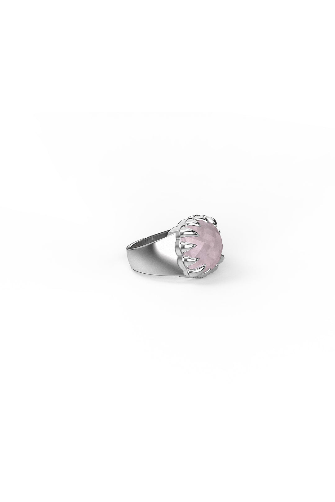 CLAW RING ROSE QUARTZ