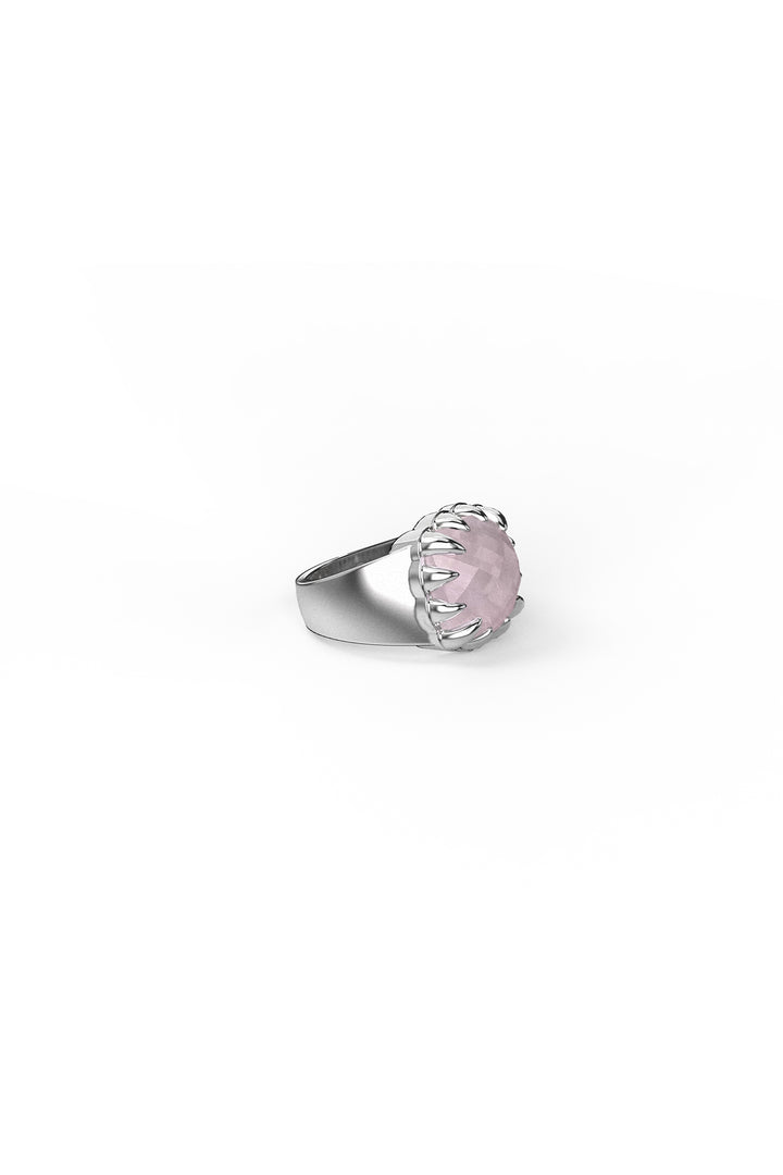 CLAW RING ROSE QUARTZ